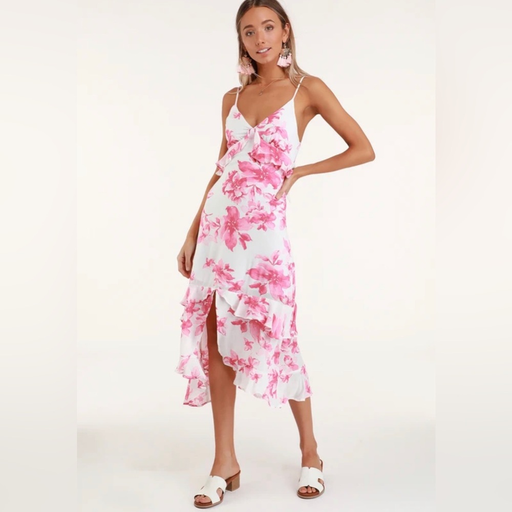 NWOT - Lulus Ruffled Midi Dress - Sold out